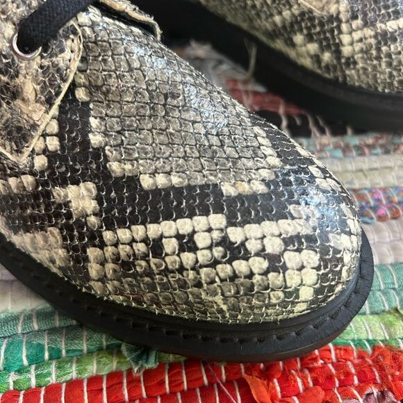 Salt + Umber Sustainable Eco Chic Snakeskin Combat Boots 39/8.5 - Picture 11 of 16